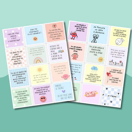 Notes positives pour ados à imprimer | Encouragements & affirmation