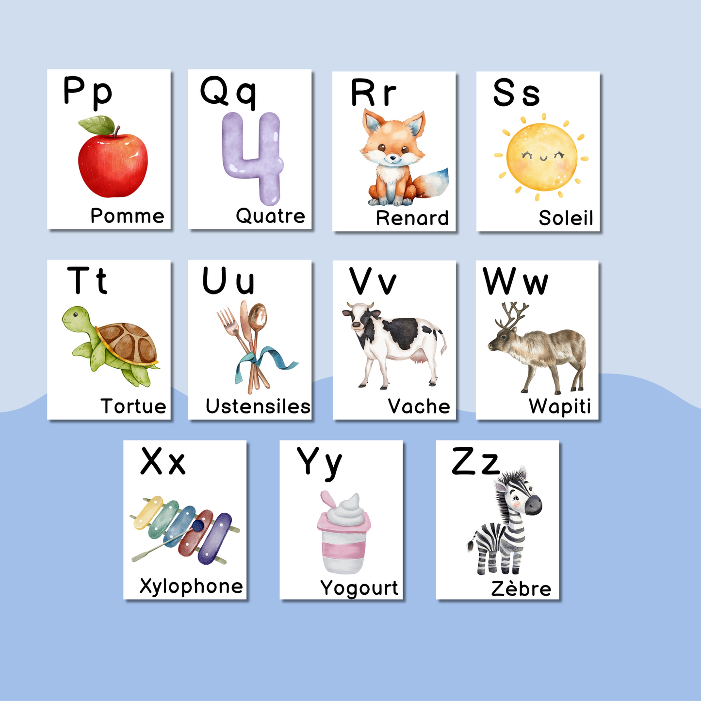 Alphabet illustré - Affiches A à Z à imprimer