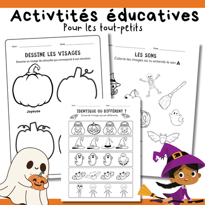Ensemble d'activités éducatives pour les petits - Thématique Halloween
