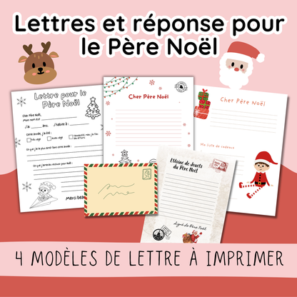 Lettre au Père Noël à imprimer. Ensemble gratuit à télécharger