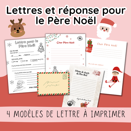 Lettre au Père Noël à imprimer. Ensemble gratuit à télécharger