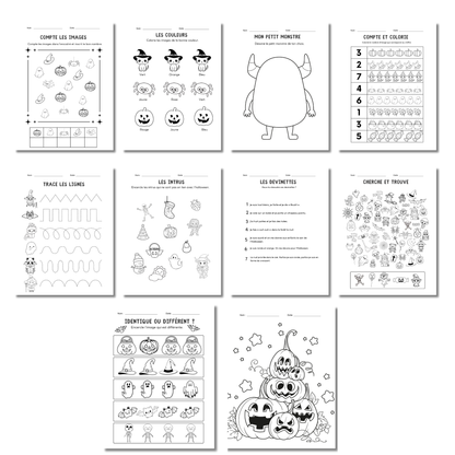 Ensemble d'activités éducatives pour les petits - Thématique Halloween