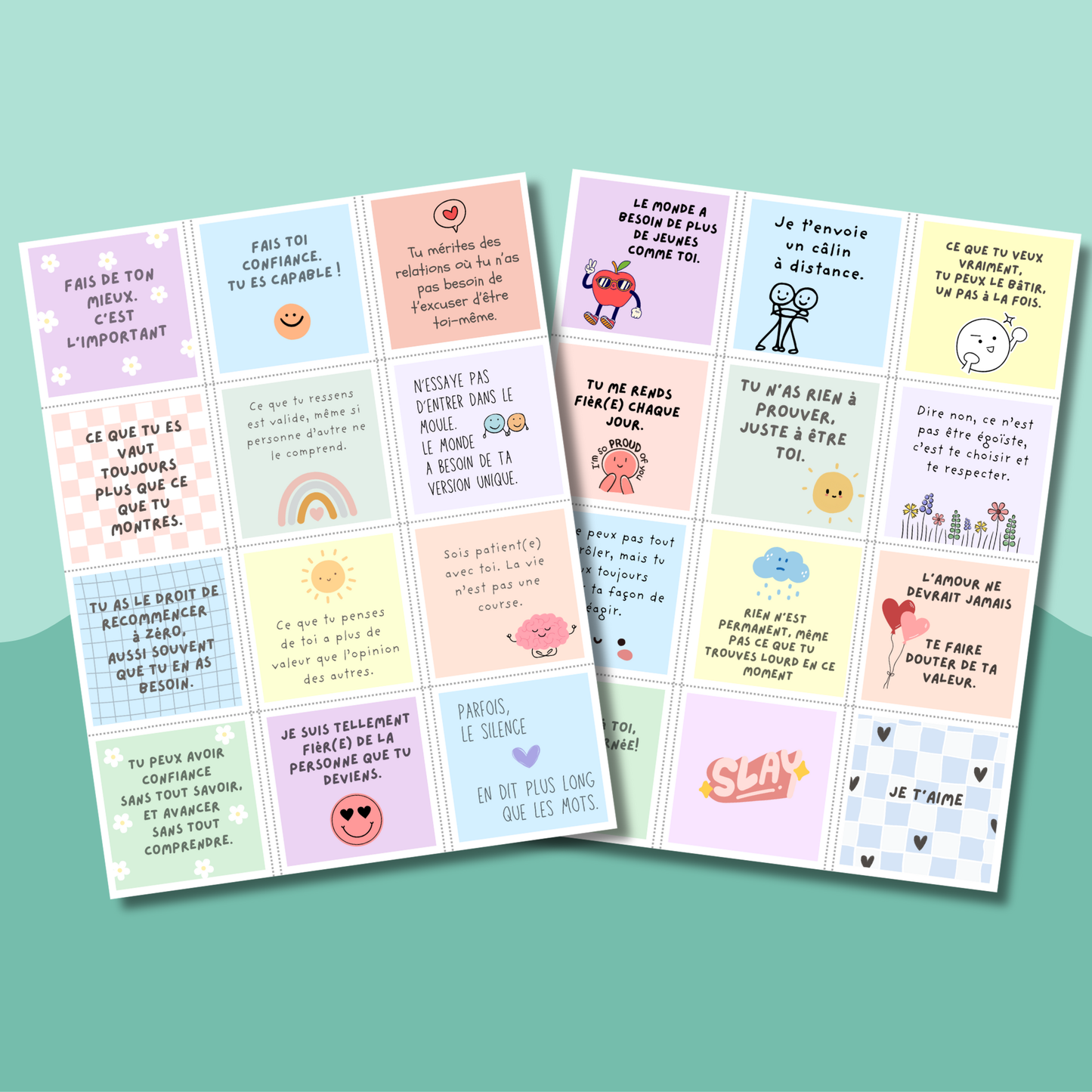 Notes positives pour ados à imprimer | Encouragements & affirmation