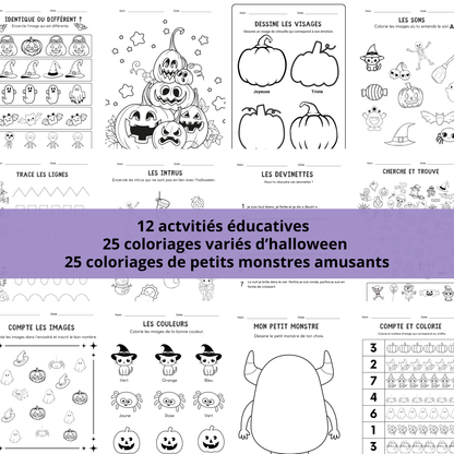 Grand ensemble d'activités d'halloween pour les petits