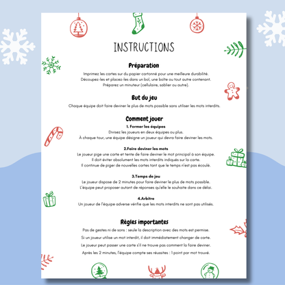 Jeu de Noël - Style Taboo version québécoise