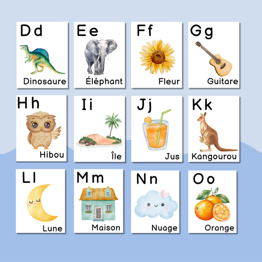 Alphabet illustré - Affiches A à Z à imprimer