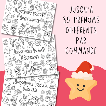 Coloriage de Noël personnalisé avec prénom