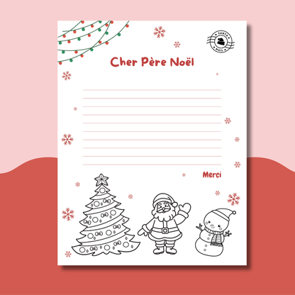 Lettre au Père Noël à imprimer. Ensemble gratuit à télécharger