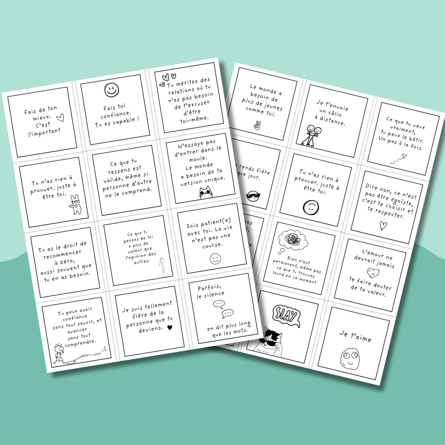 Notes positives pour ados à imprimer | Encouragements & affirmation