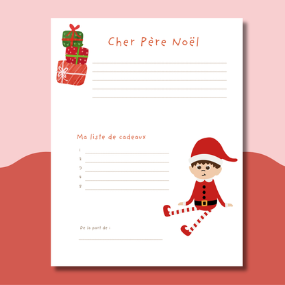 Lettre au Père Noël à imprimer. Ensemble gratuit à télécharger