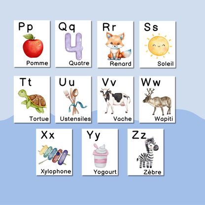 Alphabet illustré - Affiches A à Z à imprimer