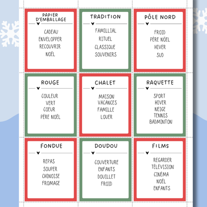 Jeu de Noël - Style Taboo version québécoise