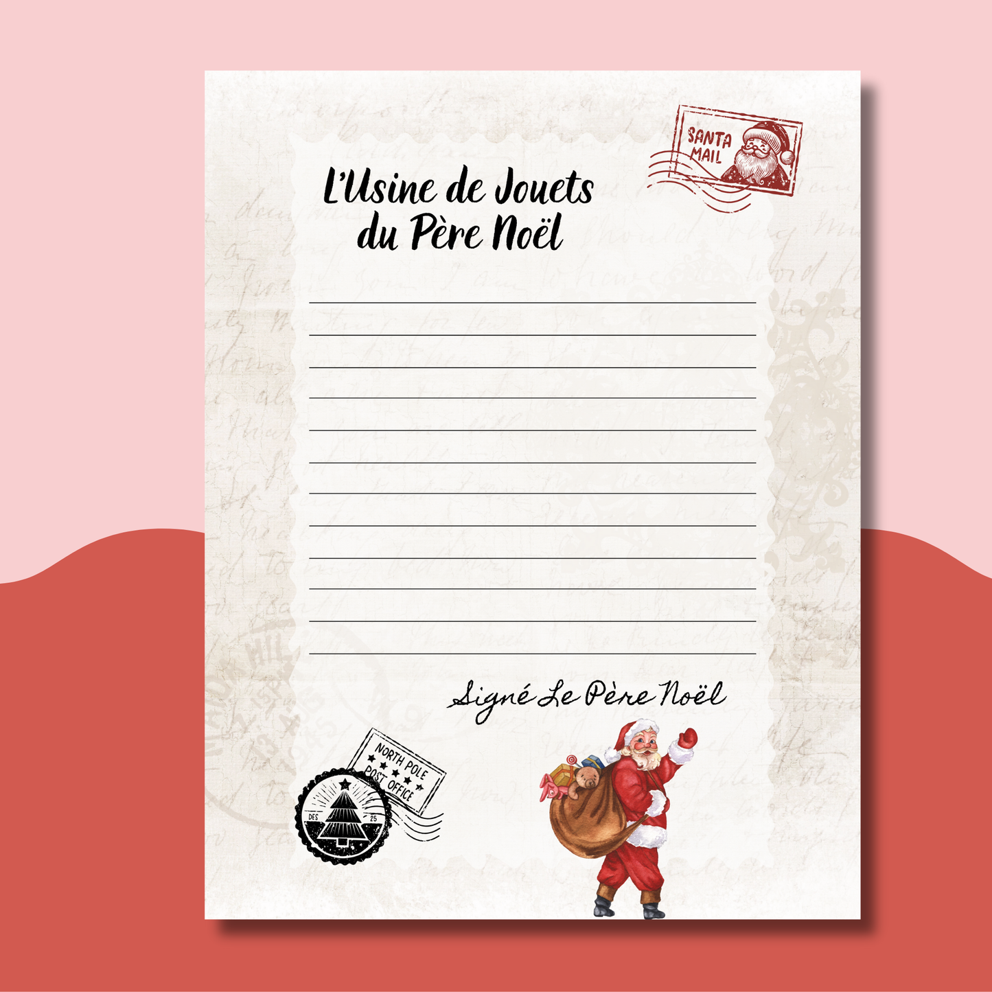 Lettre au Père Noël à imprimer. Ensemble gratuit à télécharger