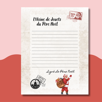 Lettre au Père Noël à imprimer. Ensemble gratuit à télécharger
